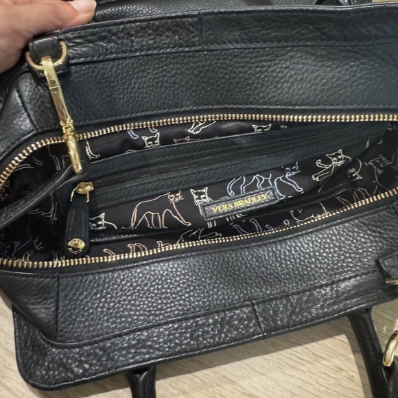 Vera Bradley Natalie Cheetah/Leopard Calf Hair Leather Satchel Crossbody Bag - Picture 8 of 10